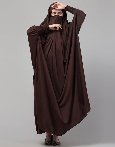 Muslimah Smoking Sleeve Tie at Back Ready To Wear Instant Full Size Jeresy JiIbab Lifestyle Images